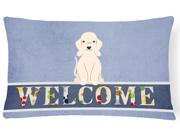Bedlington Terrier Sandy Welcome Canvas Fabric Decorative Pillow BB5672PW1216