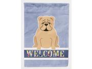 English Bulldog Fawn Welcome Flag Canvas House Size BB5705CHF