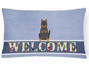 Beauce Shepherd Dog Welcome Canvas Fabric Decorative Pillow BB5661PW1216