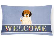Petit Basset Griffon Veenden Welcome Canvas Fabric Decorative Pillow BB5660PW1216