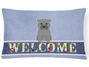 Glen of Imal Grey Welcome Canvas Fabric Decorative Pillow BB5640PW1216