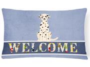 Dalmatian Welcome Canvas Fabric Decorative Pillow BB5678PW1216