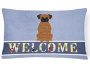 Brindle Boxer Welcome Canvas Fabric Decorative Pillow BB5698PW1216