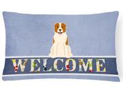 Central Asian Shepherd Dog Welcome Canvas Fabric Decorative Pillow BB5630PW1216