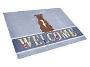 Staffordshire Bull Terrier Chocolate Welcome Glass Cutting Board Large BB5629LCB