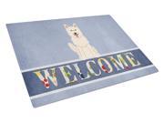 White German Shepherd Welcome Glass Cutting Board Large BB5626LCB