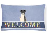 Smooth Fox Terrier Welcome Canvas Fabric Decorative Pillow BB5679PW1216