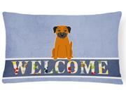 Border Terrier Welcome Canvas Fabric Decorative Pillow BB5620PW1216