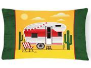 Greatest Adventure Retro Camper Desert Canvas Fabric Decorative Pillow BB5479PW1216