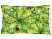 Shamrocks and Lady bugs Canvas Fabric Decorative Pillow BB5754PW1216