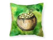 Irish Pot of Gold Fabric Decorative Pillow BB5769PW1414