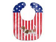 USA Patriotic Basset Hound Baby Bib BB3302BIB