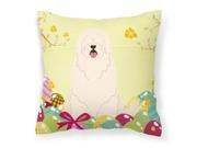Easter Eggs South Russian Sheepdog Fabric Decorative Pillow BB6024PW1818