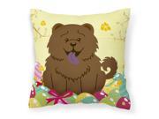 Easter Eggs Chow Chow Chocolate Fabric Decorative Pillow BB6141PW1414
