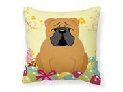 Easter Eggs English Bulldog Red Fabric Decorative Pillow BB6122PW1414