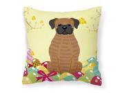 Easter Eggs Brindle Boxer Fabric Decorative Pillow BB6117PW1414