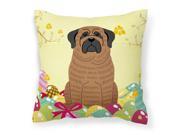 Easter Eggs Mastiff Brindle Fabric Decorative Pillow BB6015PW1818