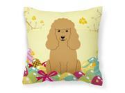 Easter Eggs Poodle Tan Fabric Decorative Pillow BB6069PW1818