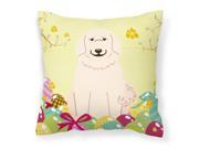 Easter Eggs Great Pyrenese Fabric Decorative Pillow BB6083PW1414