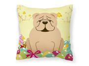 Easter Eggs English Bulldog Fawn Fabric Decorative Pillow BB6124PW1414