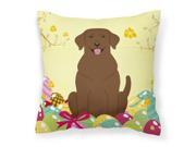 Easter Eggs Chocolate Labrador Fabric Decorative Pillow BB6056PW1818