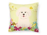 Easter Eggs Bichon Frise Fabric Decorative Pillow BB6075PW1414