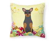 Easter Eggs Manchester Terrier Fabric Decorative Pillow BB6028PW1818