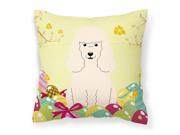 Easter Eggs Poodle White Fabric Decorative Pillow BB6070PW1414