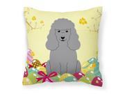 Easter Eggs Poodle Silver Fabric Decorative Pillow BB6068PW1818