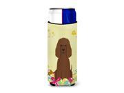 Easter Eggs Irish Water Spaniel Michelob Ultra Hugger for slim cans BB6063MUK