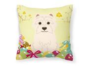 Easter Eggs Westie Fabric Decorative Pillow BB6042PW1818