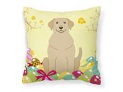 Easter Eggs Yellow Labrador Fabric Decorative Pillow BB6055PW1818