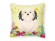Easter Eggs Lowchen Fabric Decorative Pillow BB6019PW1414