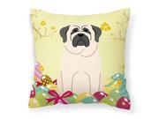 Easter Eggs Mastiff White Fabric Decorative Pillow BB6017PW1818