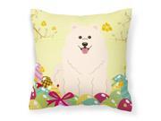 Easter Eggs Samoyed Fabric Decorative Pillow BB6030PW1818