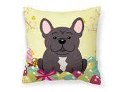 Easter Eggs French Bulldog Brindle Fabric Decorative Pillow BB6009PW1414