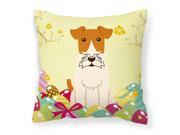 Easter Eggs Wire Fox Terrier Fabric Decorative Pillow BB6101PW1818
