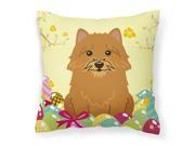 Easter Eggs Norwich Terrier Fabric Decorative Pillow BB6020PW1414