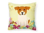 Easter Eggs Jack Russell Terrier Fabric Decorative Pillow BB6108PW1818