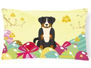 Easter Eggs Appenzeller Sennenhund Canvas Fabric Decorative Pillow BB6043PW1216