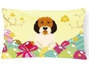 Easter Eggs Petit Basset Griffon Veenden Canvas Fabric Decorative Pillow BB6079PW1216