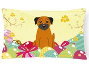 Easter Eggs Border Terrier Canvas Fabric Decorative Pillow BB6039PW1216