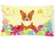 Easter Eggs Corgi Canvas Fabric Decorative Pillow BB6100PW1216