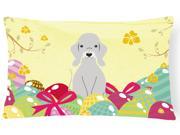 Easter Eggs Bedlington Terrier Blue Canvas Fabric Decorative Pillow BB6090PW1216
