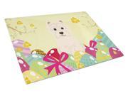 Easter Eggs Westie Glass Cutting Board Large BB6042LCB