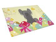 Easter Eggs Chinese Crested Black Glass Cutting Board Large BB6112LCB