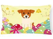 Easter Eggs Jack Russell Terrier Canvas Fabric Decorative Pillow BB6108PW1216