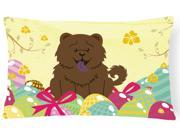 Easter Eggs Chow Chow Chocolate Canvas Fabric Decorative Pillow BB6141PW1216