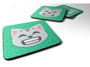 Set of 4 Grinning Cat Face with Smiling Eyes Emojione Emoji Foam Coasters Set of 4 EON1041FC