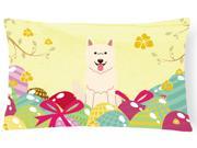 Easter Eggs White German Shepherd Canvas Fabric Decorative Pillow BB6045PW1216